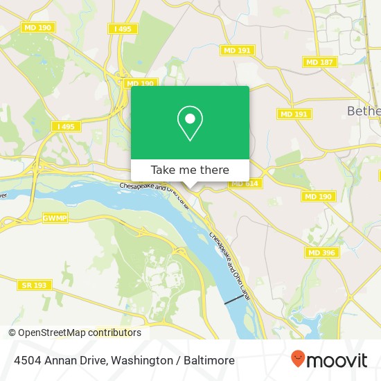 Mapa de 4504 Annan Drive, 4504 Annan Dr, Bethesda, MD 20816, USA