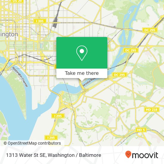 Mapa de 1313 Water St SE, Washington, DC 20003