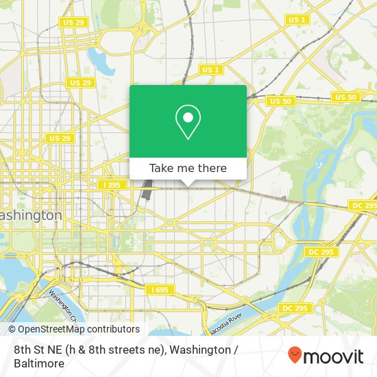 8th St NE (h & 8th streets ne), Washington, DC 20002 map