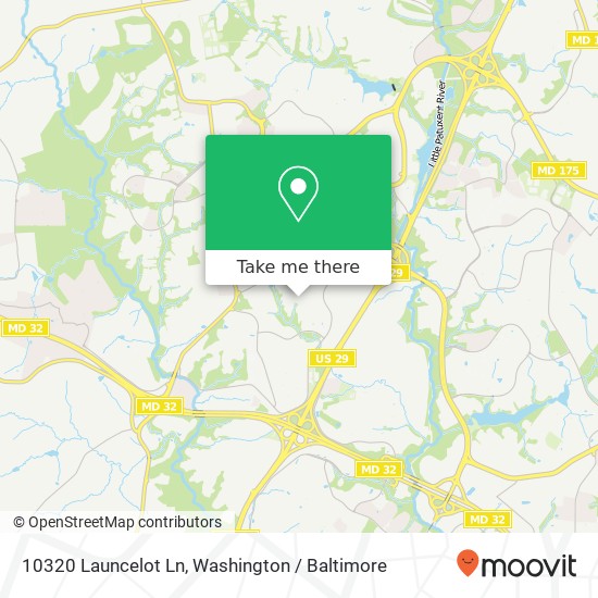Mapa de 10320 Launcelot Ln, Columbia, MD 21044