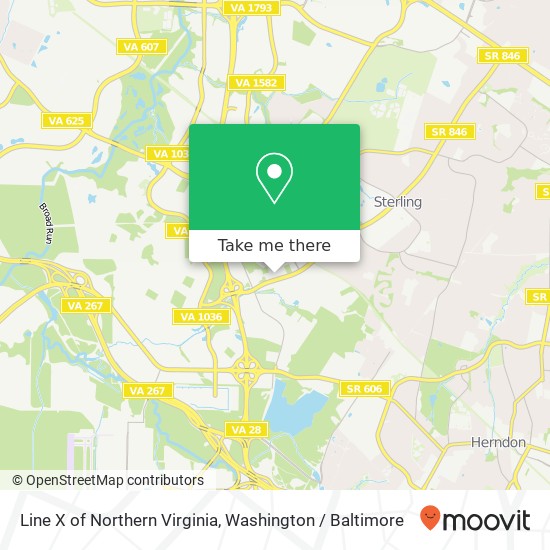 Mapa de Line X of Northern Virginia, 100 Glenn Dr