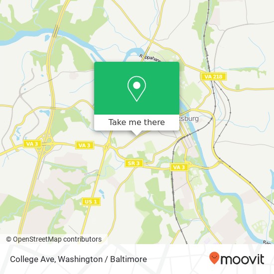 College Ave, Fredericksburg, VA 22401 map
