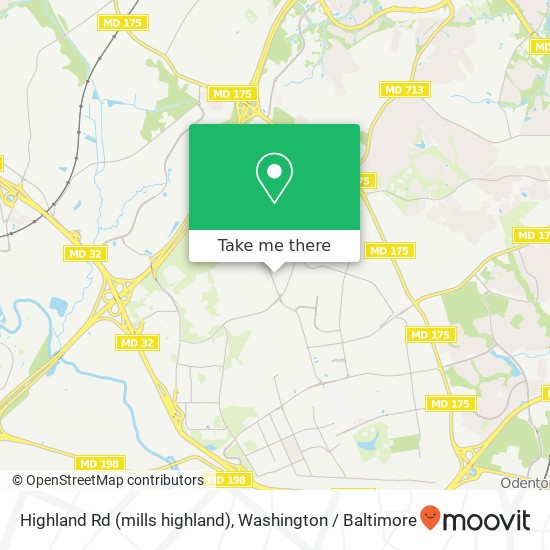 Mapa de Highland Rd (mills highland), Fort Meade, MD 20755