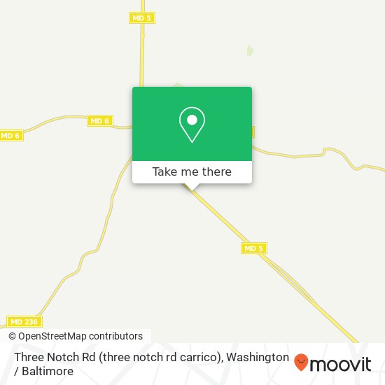 Mapa de Three Notch Rd (three notch rd carrico), Mechanicsville, MD 20659