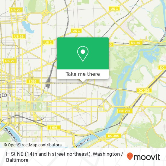 Mapa de H St NE (14th and h street northeast), Washington, DC 20002