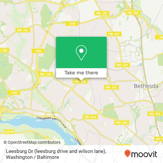 Leesburg Dr (leesburg drive and wilson lane), Bethesda, MD 20817 map
