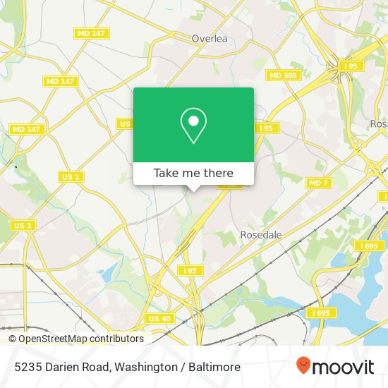 Mapa de 5235 Darien Road, 5235 Darien Rd, Baltimore, MD 21206, USA
