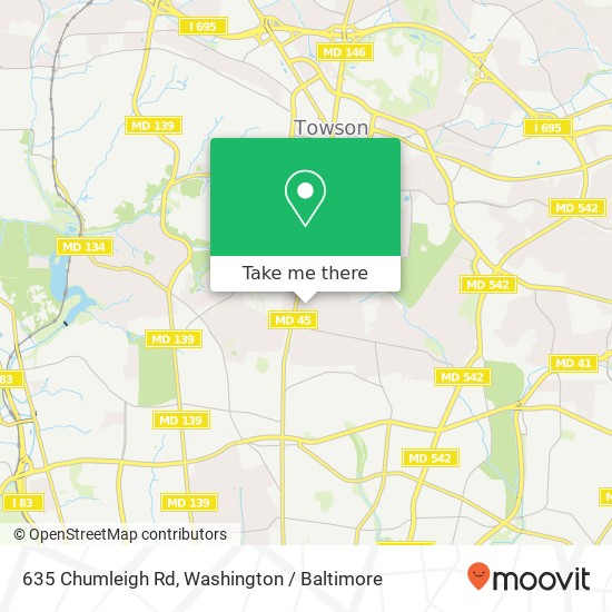 Mapa de 635 Chumleigh Rd, Baltimore, MD 21212