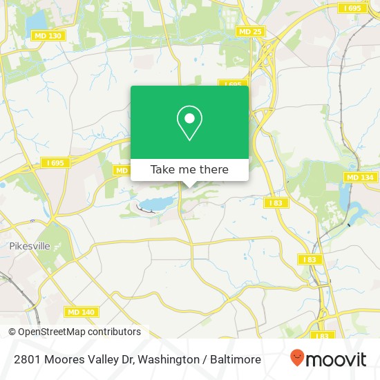 Mapa de 2801 Moores Valley Dr, Baltimore, MD 21209