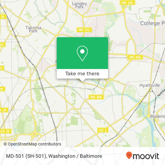 Mapa de MD-501 (SH-501), Hyattsville (LEWISDALE), MD 20782