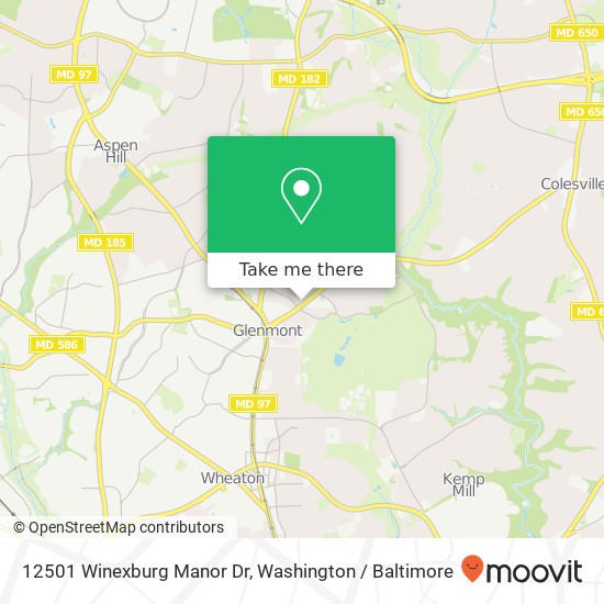 Mapa de 12501 Winexburg Manor Dr, Silver Spring, MD 20906