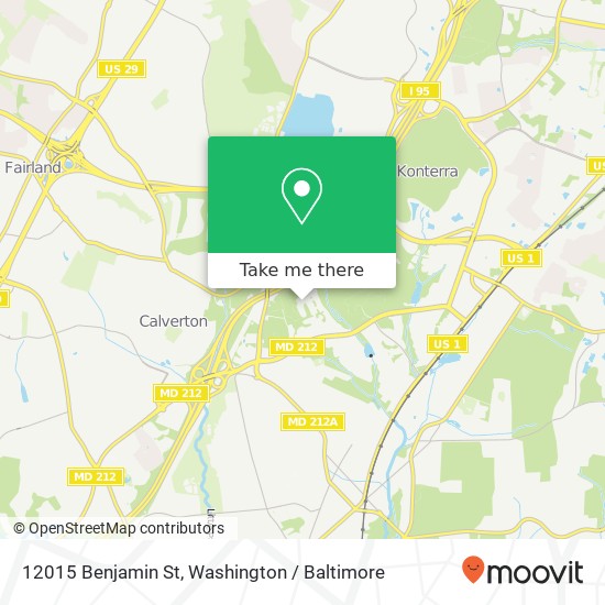 Mapa de 12015 Benjamin St, Beltsville, MD 20705