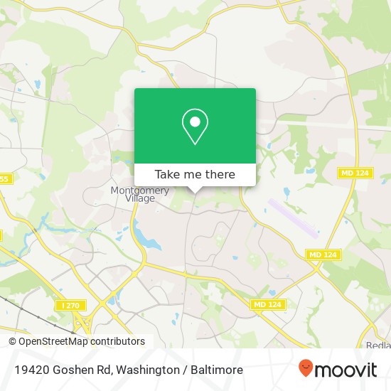 Mapa de 19420 Goshen Rd, Gaithersburg, MD 20879