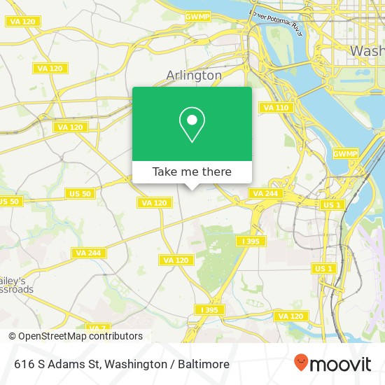 Mapa de 616 S Adams St, Arlington, VA 22204