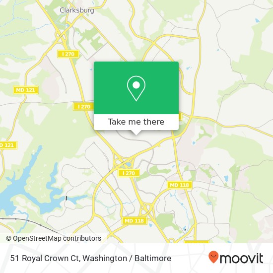Mapa de 51 Royal Crown Ct, Germantown, MD 20876