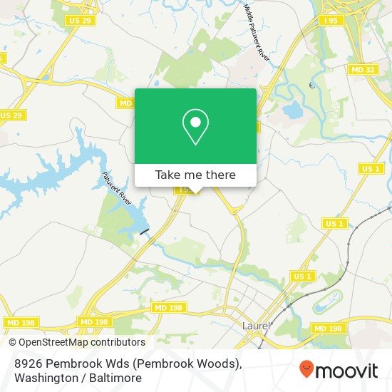 Mapa de 8926 Pembrook Wds (Pembrook Woods), Laurel, MD 20723