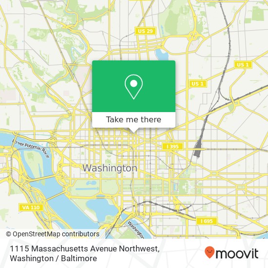 Mapa de 1115 Massachusetts Avenue Northwest, 1115 Massachusetts Ave NW, Washington, DC 20005, USA