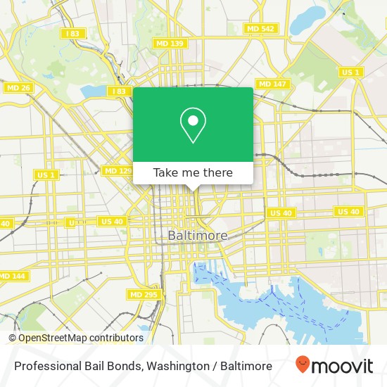 Professional Bail Bonds, 812 Guilford Ave map