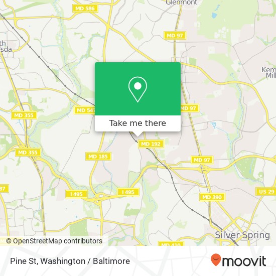 Mapa de Pine St, Silver Spring, MD 20910