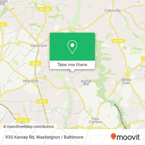 Mapa de 930 Kersey Rd, Silver Spring, MD 20902