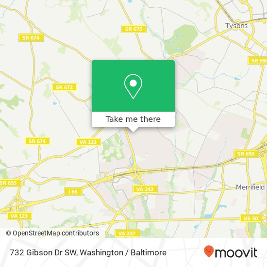 Mapa de 732 Gibson Dr SW, Vienna, VA 22180