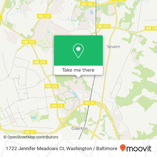 Mapa de 1722 Jennifer Meadows Ct, Severn, MD 21144