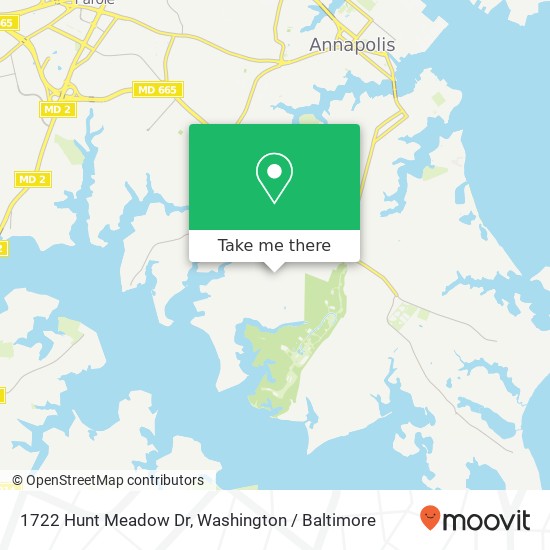 Mapa de 1722 Hunt Meadow Dr, Annapolis, MD 21403