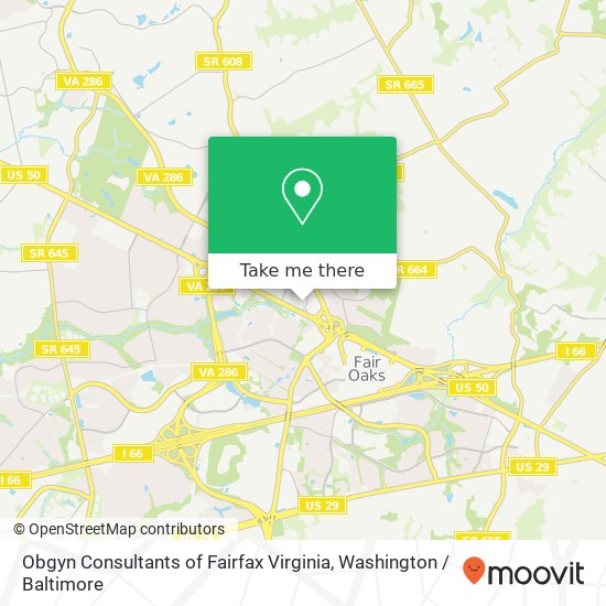 Mapa de Obgyn Consultants of Fairfax Virginia, 3998 Fair Ridge Dr