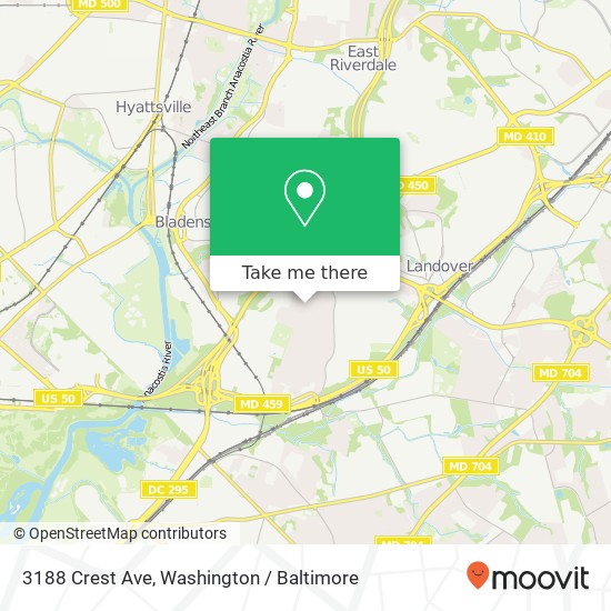 Mapa de 3188 Crest Ave, Cheverly, MD 20785