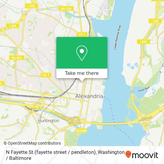 Mapa de N Fayette St (fayette street / pendleton), Alexandria, VA 22314