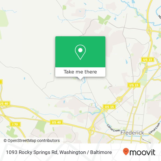 Mapa de 1093 Rocky Springs Rd, Frederick, MD 21702