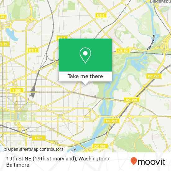 Mapa de 19th St NE (19th st maryland), Washington, DC 20002