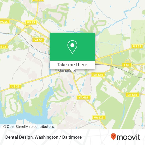 Mapa de Dental Design, 7431 Linton Hall Rd