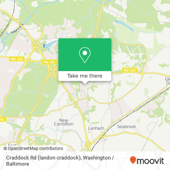 Mapa de Craddock Rd (landon craddock), Greenbelt, MD 20770