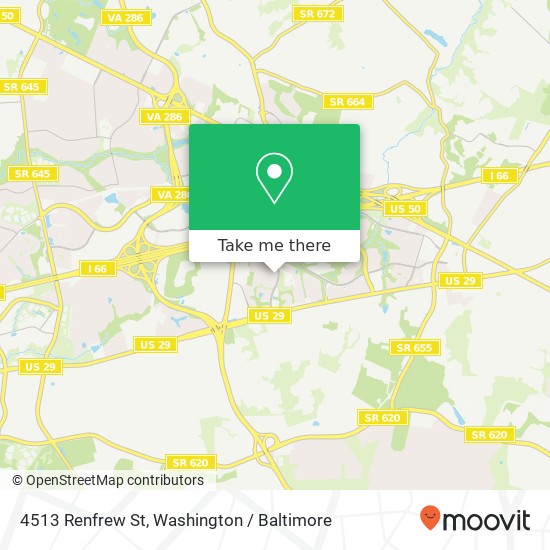 Mapa de 4513 Renfrew St, Fairfax, VA 22030