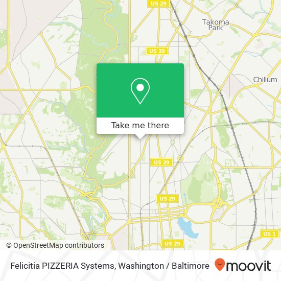 Mapa de Felicitia PIZZERIA Systems, 4720 14th St NW