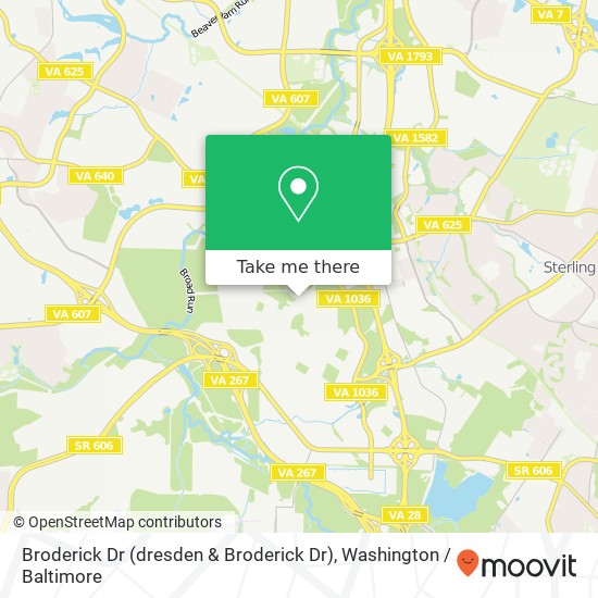 Broderick Dr (dresden & Broderick Dr), Sterling (DULLES), VA 20166 map