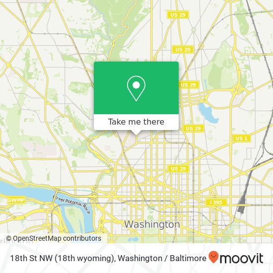 Mapa de 18th St NW (18th wyoming), Washington, DC 20009