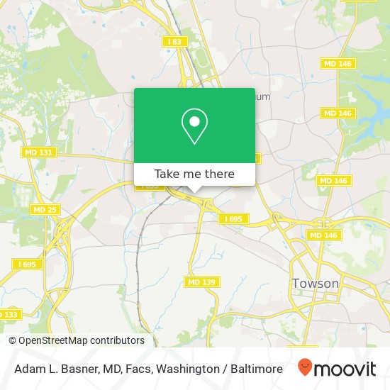 Mapa de Adam L. Basner, MD, Facs, 1304 Bellona Ave