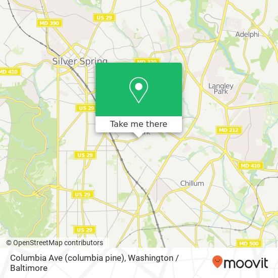 Mapa de Columbia Ave (columbia pine), Takoma Park, MD 20912