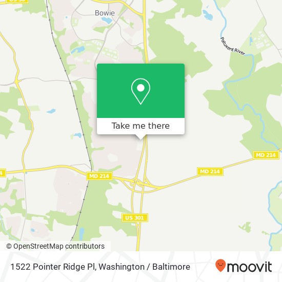 1522 Pointer Ridge Pl, Bowie, MD 20716 map