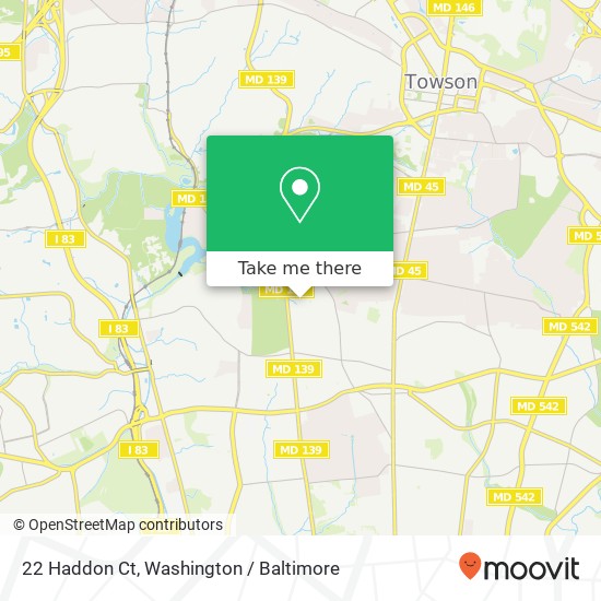 Mapa de 22 Haddon Ct, Baltimore, MD 21212
