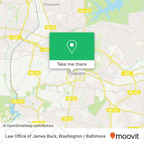 Law Office of James Buck, 102 W Joppa Rd map