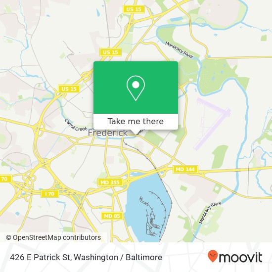 Mapa de 426 E Patrick St, Frederick, MD 21701