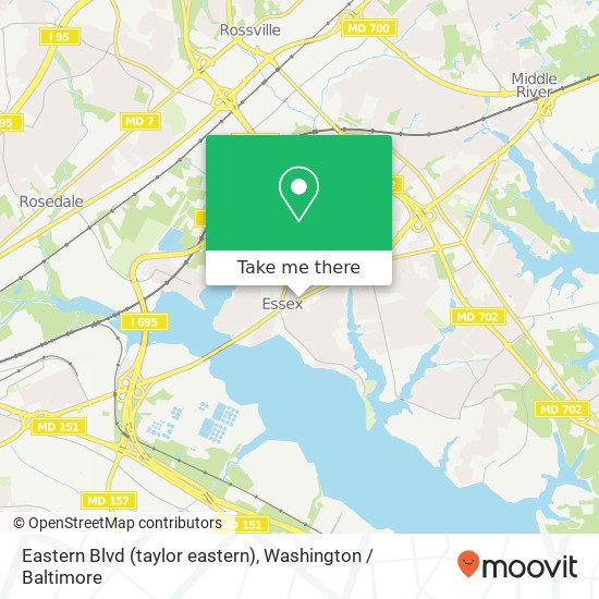 Mapa de Eastern Blvd (taylor eastern), Essex, MD 21221