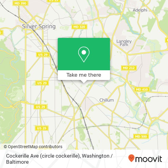 Mapa de Cockerille Ave (circle cockerille), Takoma Park, MD 20912