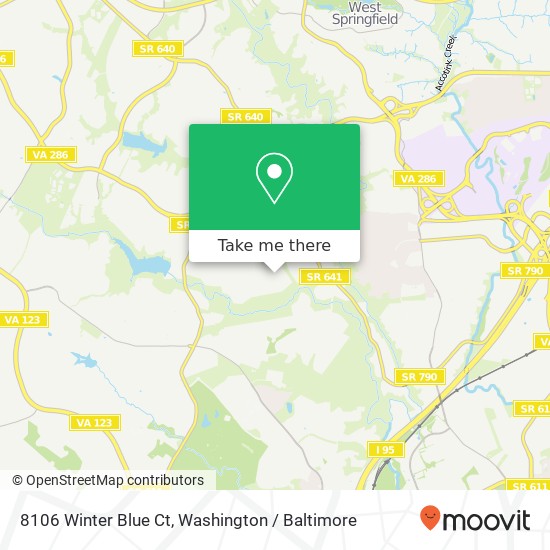 Mapa de 8106 Winter Blue Ct, Springfield, VA 22153
