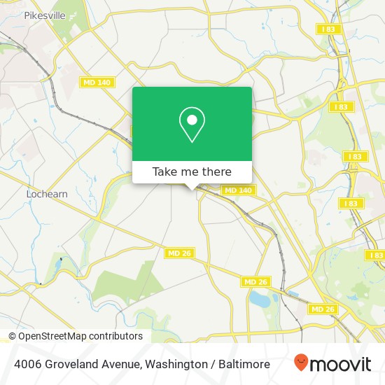 Mapa de 4006 Groveland Avenue, 4006 Groveland Ave, Baltimore, MD 21215, USA