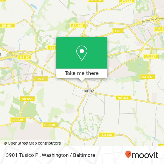 Mapa de 3901 Tusico Pl, Fairfax, VA 22030