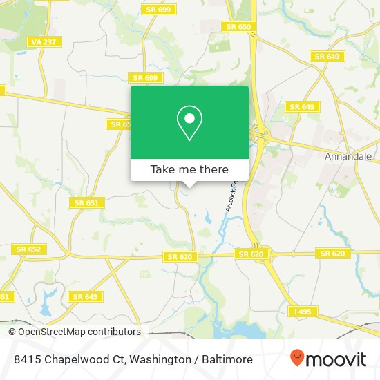 Mapa de 8415 Chapelwood Ct, Annandale, VA 22003